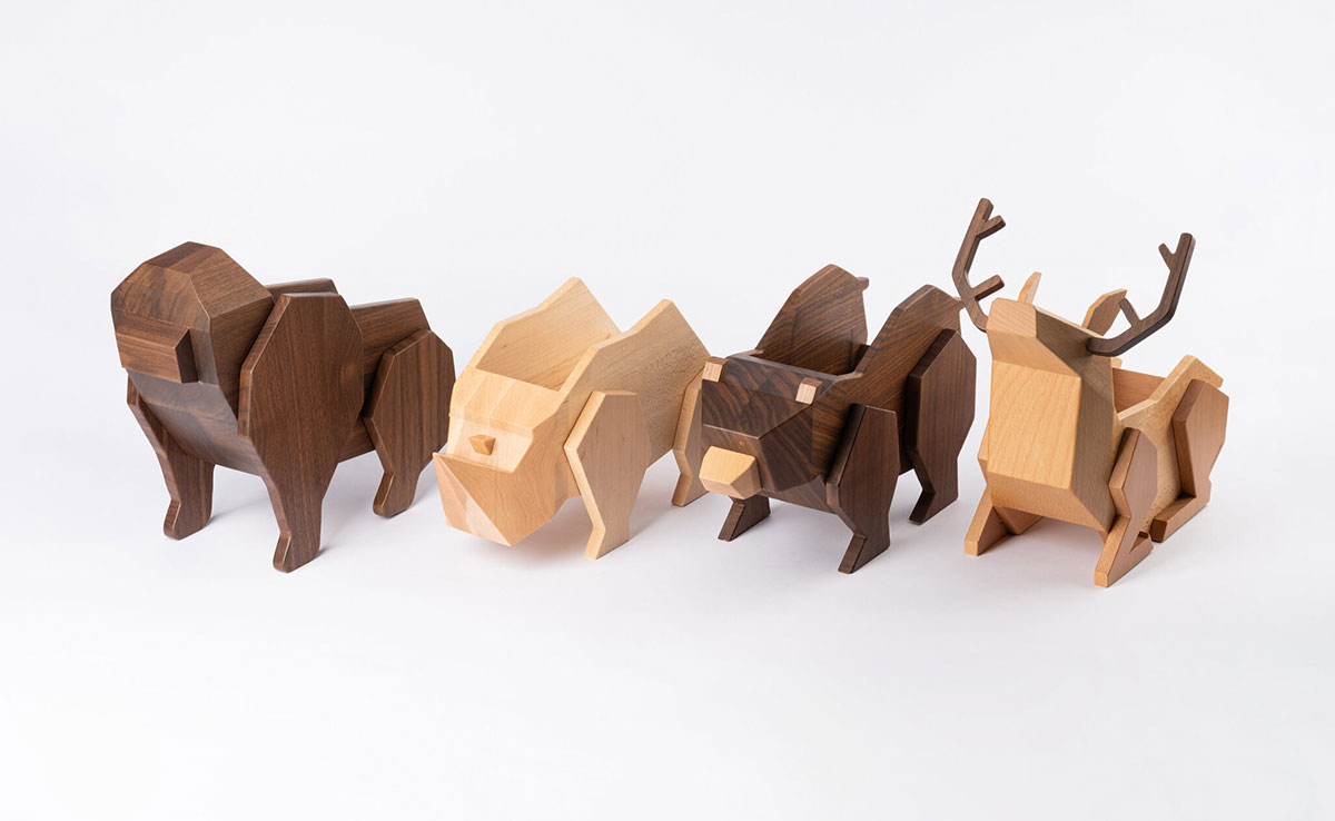 木匠兄妹木工房 動物紅酒架 黑熊